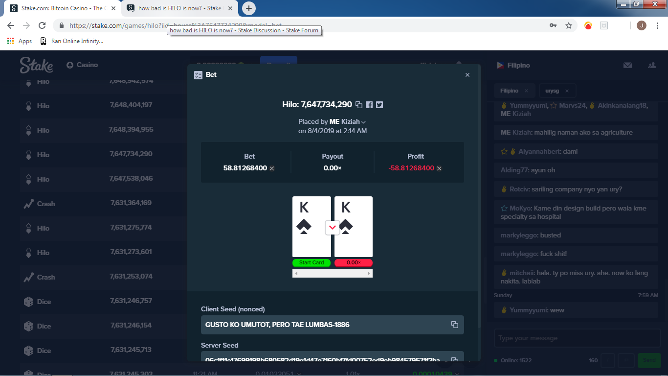 how bad is HILO is now? - Casino Discussion - Stake Forum