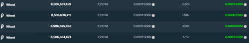 Win 4 consecutive bets with different multipliers on Wheel at Medium risk, 30 segments..png