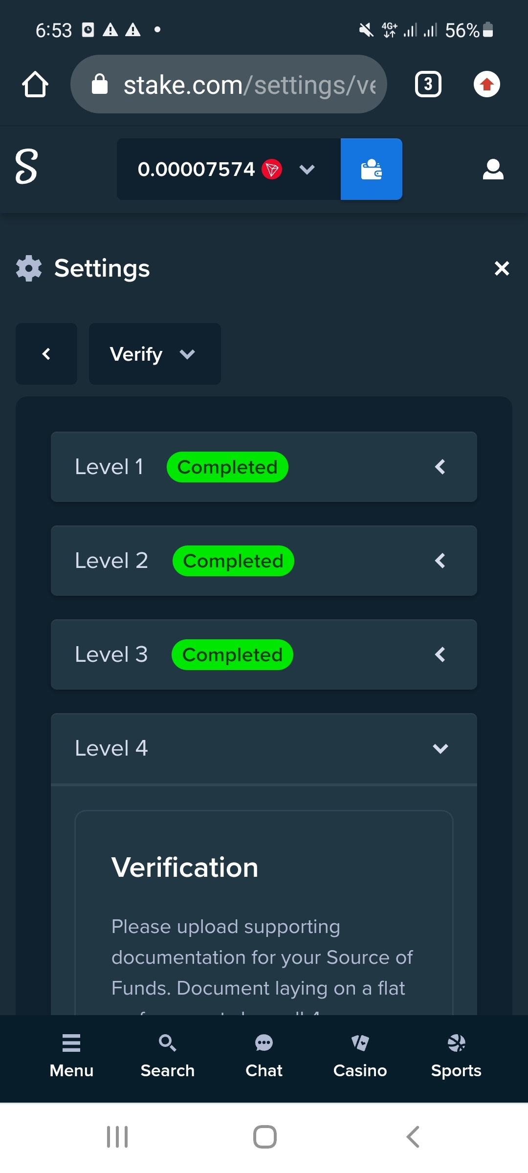 Requesting for un muted my account i have level 3 verification Casino