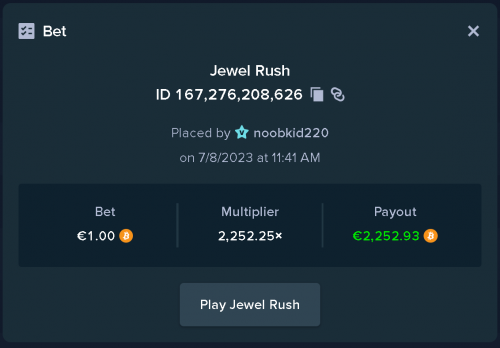 2252x Jewel rush win with 1 Euro bet BTC July 8 2023 1145am.png