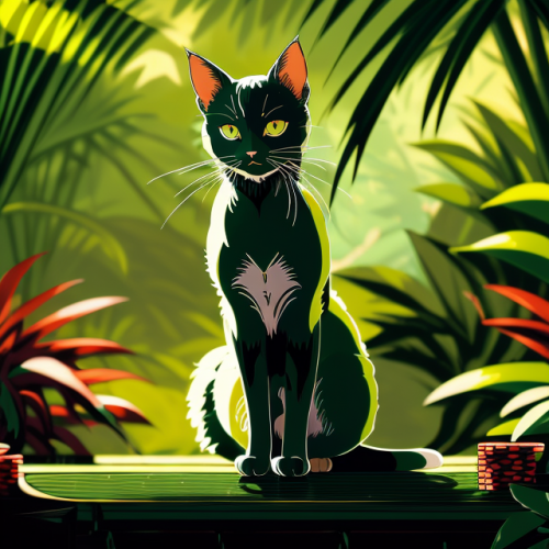 02821-929687960-3847-(anime), (illustration), cartoon, detailed, waist-up ((a cat in  (green), casino_1.2) in a Jungle by Syd Mead), tangerine cold c.png