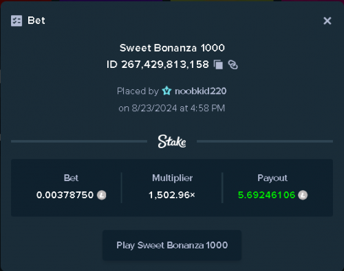 1502x win on sweet bonanza 1000 with 0.25 USD LTC bet Aug 23rd 2024 500pm.png