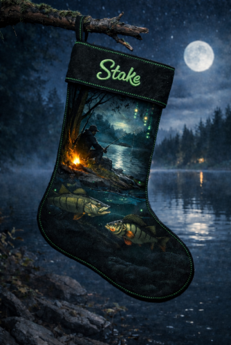 Christmas stocking by peaceful lake.png